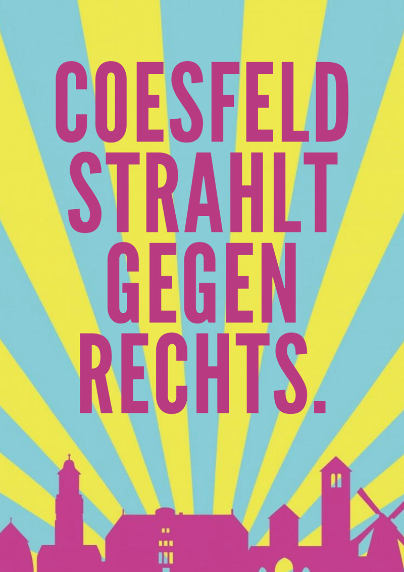 Flyer Coesfeld strahlt gegen rechts